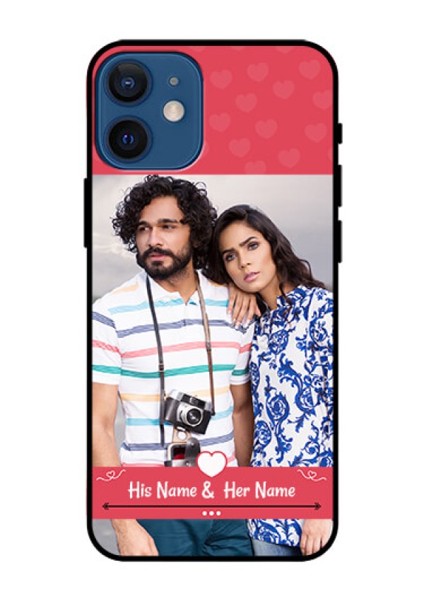 Iphone 12 Mini Photo Printing on Glass Case  - Simple Love Design
