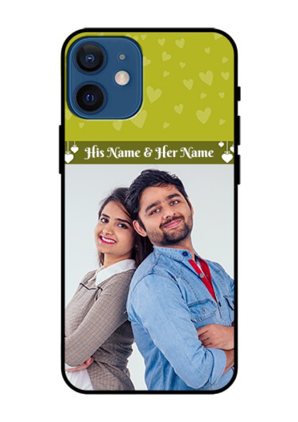 Iphone 12 Mini Custom Glass Phone Case  - You & Me Heart Design