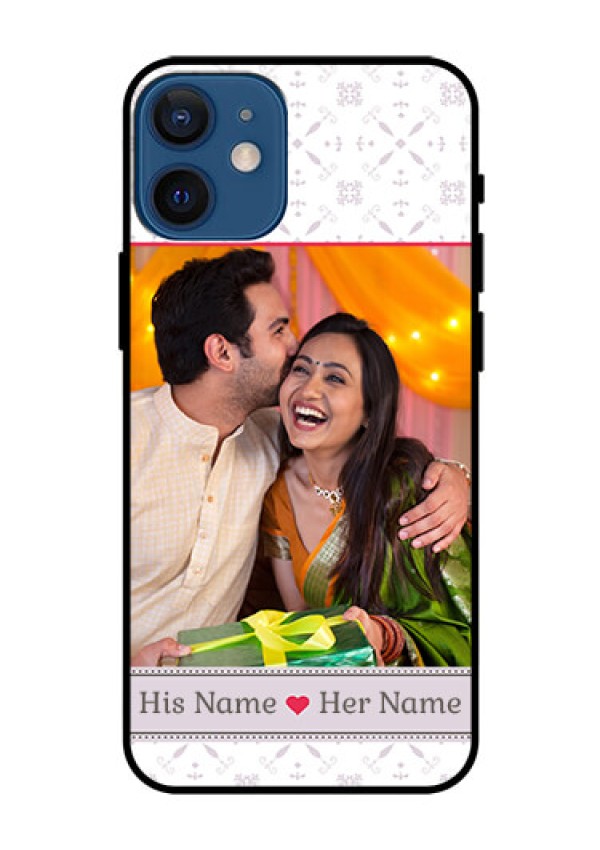 Iphone 12 Mini Custom Glass Mobile Case  - with Photo and Ethnic Design