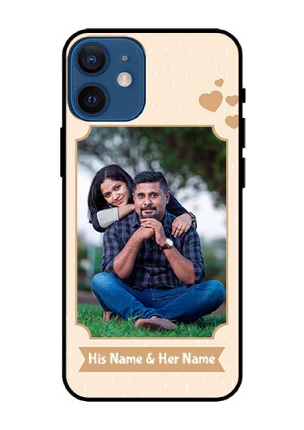 Iphone 12 Mini Custom Glass Phone Case  - with confetti love design 