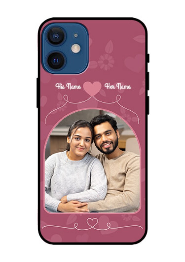Iphone 12 Mini Photo Printing on Glass Case  - Love Floral Design