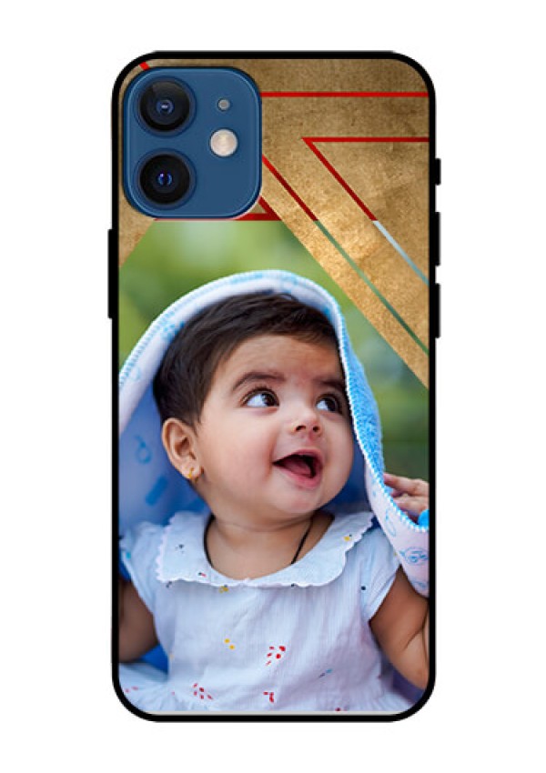 Iphone 12 Mini Personalized Glass Phone Case  - Gradient Abstract Texture Design