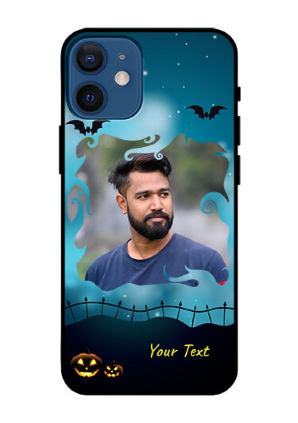 Iphone 12 Mini Custom Glass Phone Case  - Halloween frame design