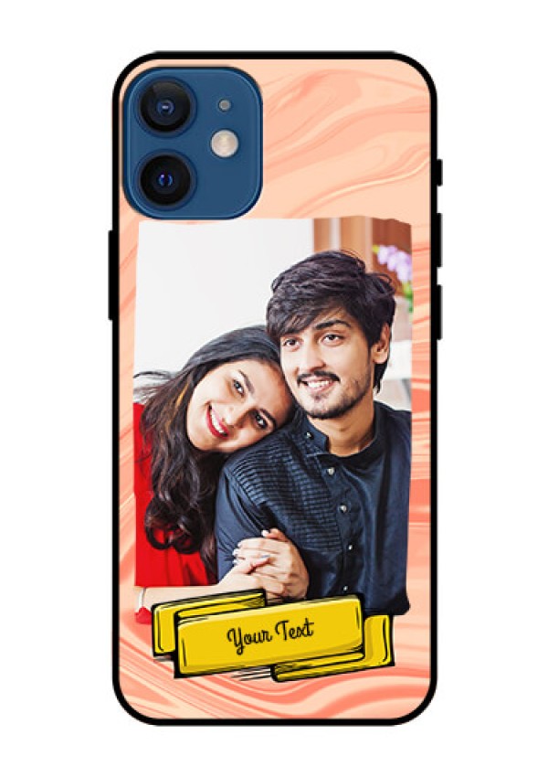 Iphone 12 Mini Personalized Glass Phone Case  - Marble Texture Design
