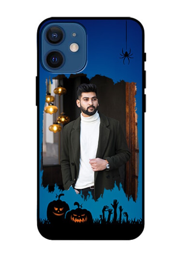 Iphone 12 Mini Photo Printing on Glass Case  - with pro Halloween design 