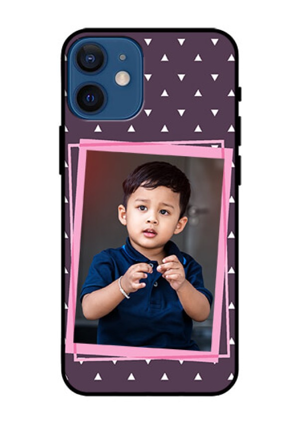 Iphone 12 Mini Custom Glass Mobile Case  - Triangle Pattern Dotted Design