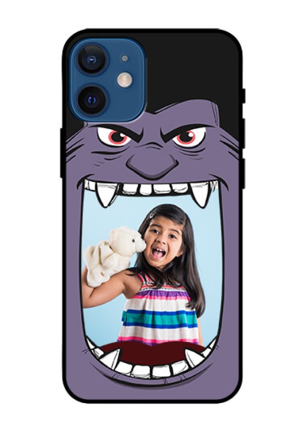 Iphone 12 Mini Custom Glass Phone Case  - Angry Monster Design