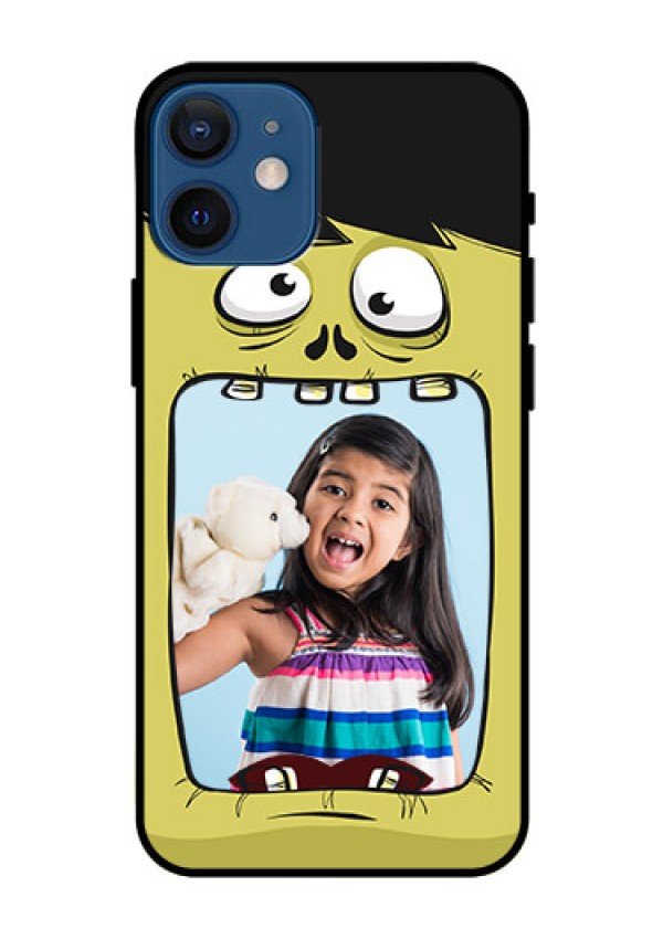 Iphone 12 Mini Personalized Glass Phone Case  - Cartoon monster back case Design
