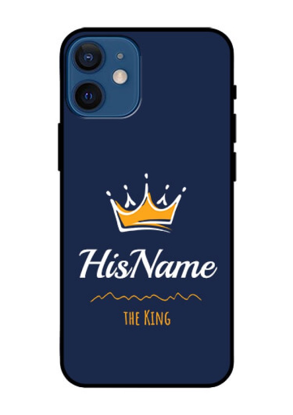 Iphone 12 Mini Glass Phone Case King with Name