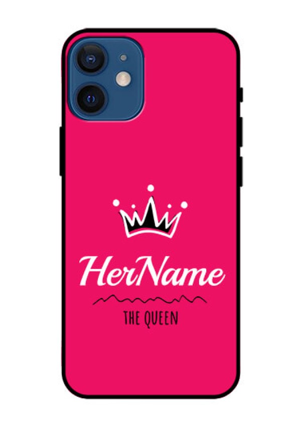 Iphone 12 Mini Glass Phone Case Queen with Name