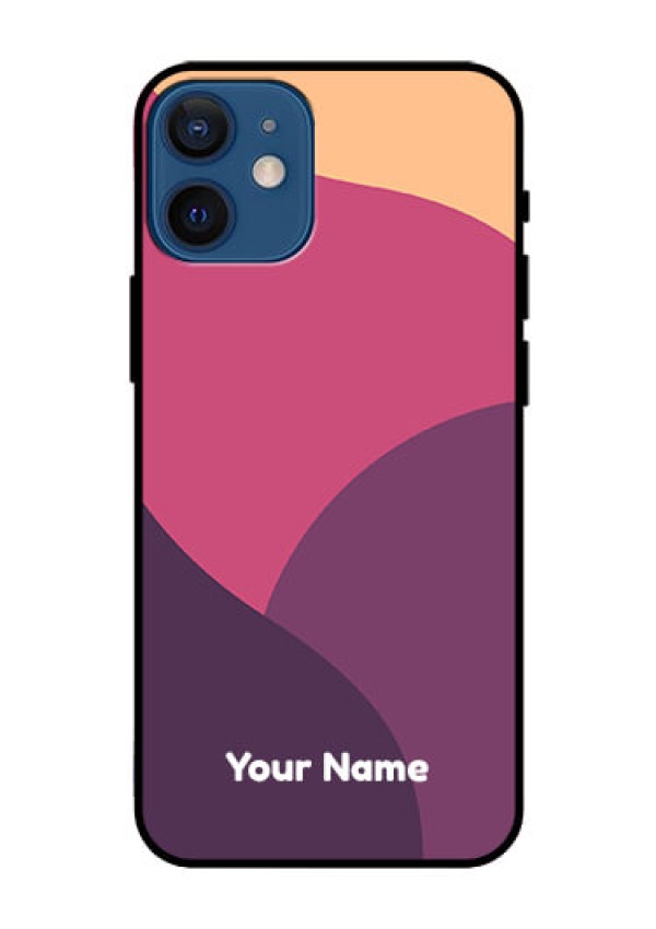 iPhone 12 Mini Custom Glass Phone Case - Mixed Multi-colour abstract art Design