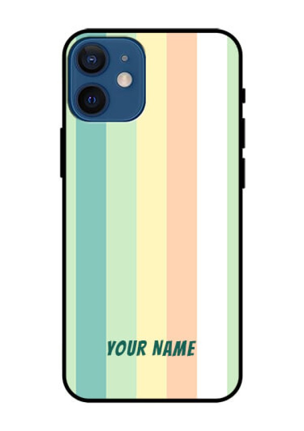 iPhone 12 Mini Photo Printing on Glass Case - Multi-colour Stripes Design
