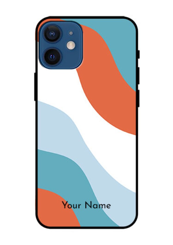 iPhone 12 Mini Custom Glass Mobile Case - coloured Waves Design
