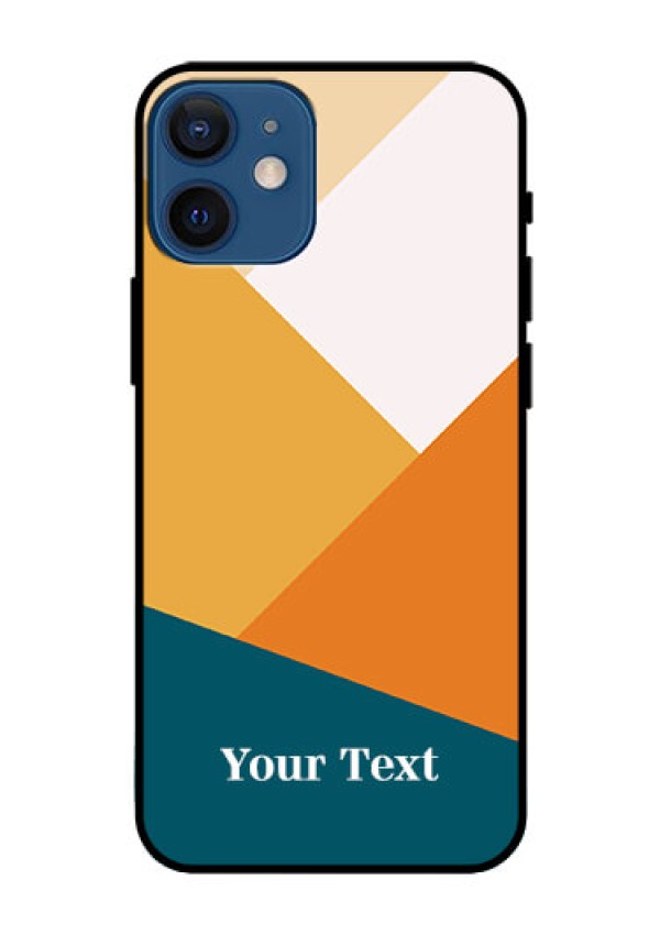 iPhone 12 Mini Personalized Glass Phone Case - Stacked Multi-colour Design