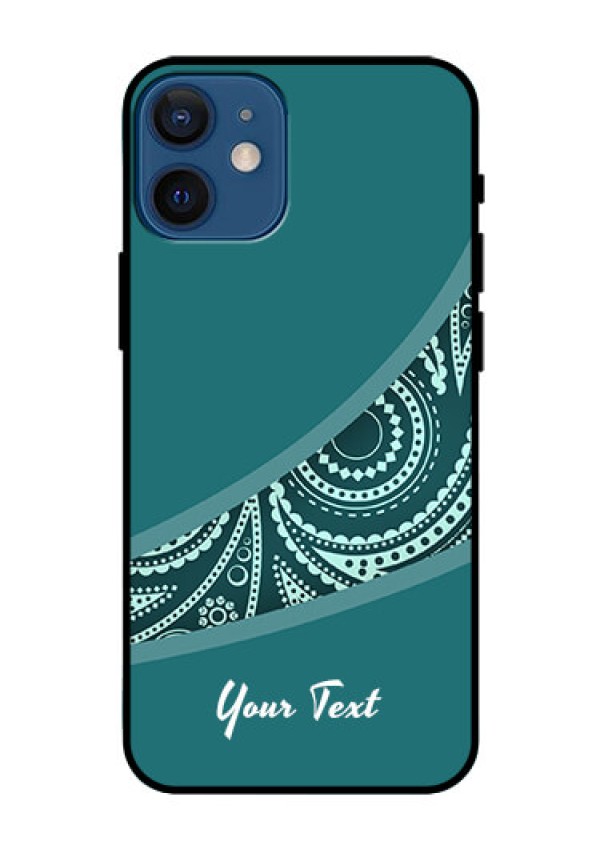 iPhone 12 Mini Photo Printing on Glass Case - semi visible floral Design