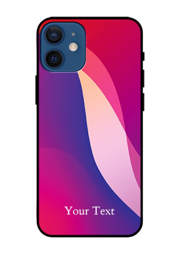 iPhone 12 Mini Personalized Glass Phone Case - Digital abstract Overlap Design