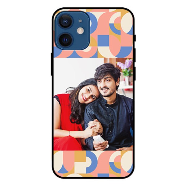 iPhone 12 Mini Photo Printing on Glass Case - Semi-circle Maze Pattern Design