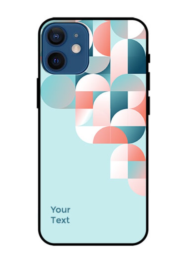 iPhone 12 Mini Custom Glass Phone Case - Stylish Semi-circle Pattern Design