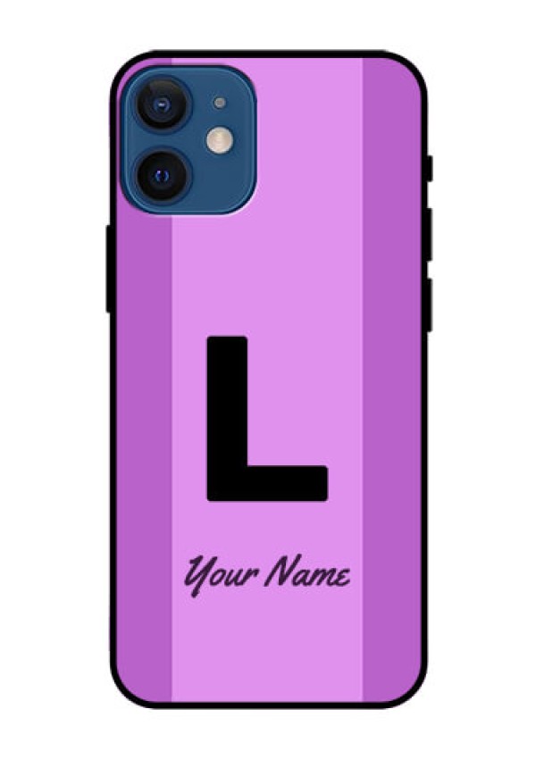 iPhone 12 Mini Custom Glass Phone Case - Tricolor custom text Design
