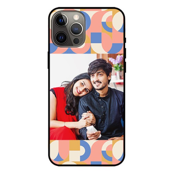 iPhone 12 Pro Max Photo Printing on Glass Case - Semi-circle Maze Pattern Design
