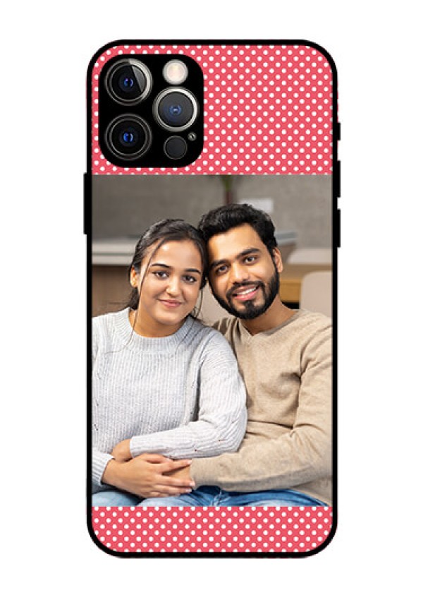 Iphone 12 Pro Custom Glass Phone Case  - White Dotted Design