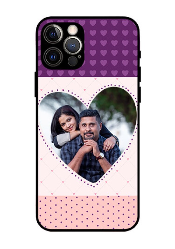 Iphone 12 Pro Custom Glass Phone Case  - Violet Love Dots Design