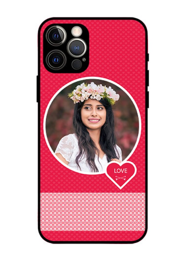 Iphone 12 Pro Personalised Glass Phone Case  - Pink Pattern Design