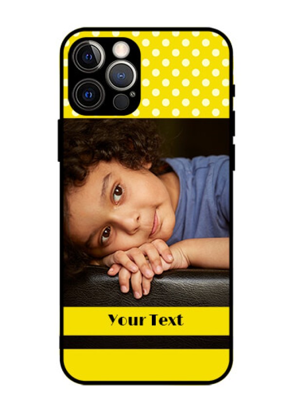 Iphone 12 Pro Custom Glass Phone Case  - Bright Yellow Case Design
