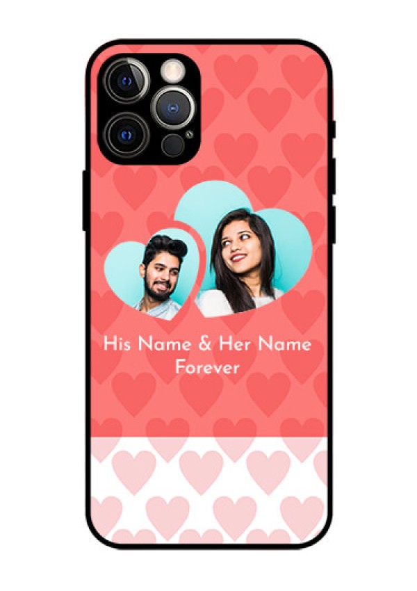 Iphone 12 Pro Personalized Glass Phone Case  - Couple Pic Upload Design