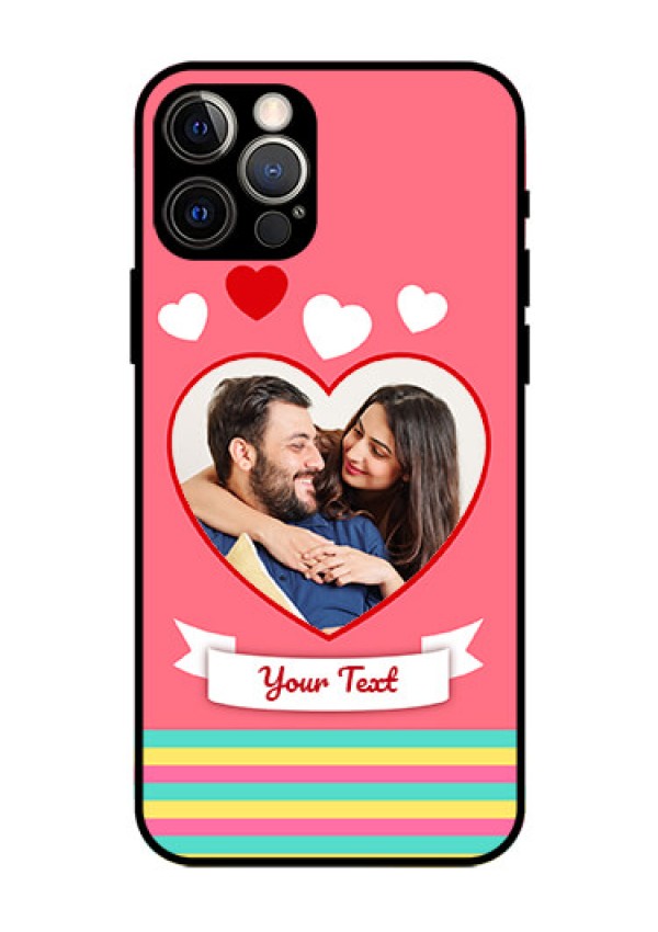 Iphone 12 Pro Photo Printing on Glass Case  - Love Doodle Design