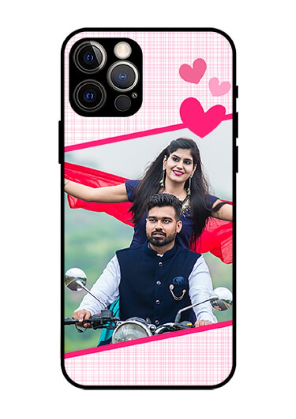Iphone 12 Pro Custom Glass Phone Case  - Love Shape Heart Design