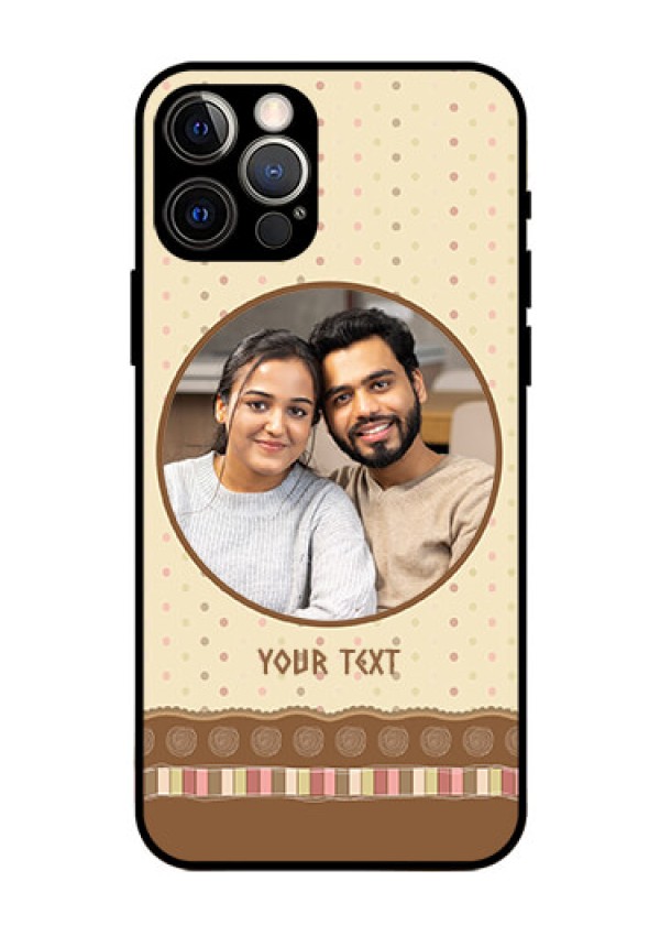 Iphone 12 Pro Custom Glass Mobile Case  - Brown Dotted Mobile Case Design