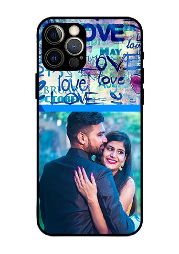 Iphone 12 Pro Custom Glass Mobile Case  - Colorful Love Design