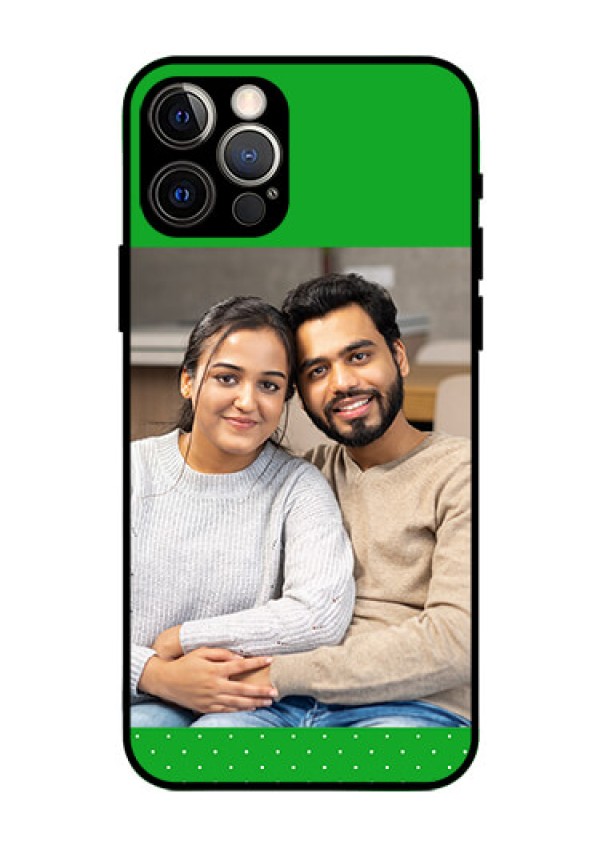 Iphone 12 Pro Personalized Glass Phone Case  - Green Pattern Design