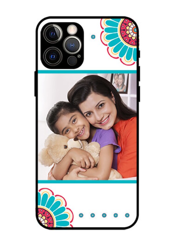 Iphone 12 Pro Custom Glass Phone Case  - Flower Design