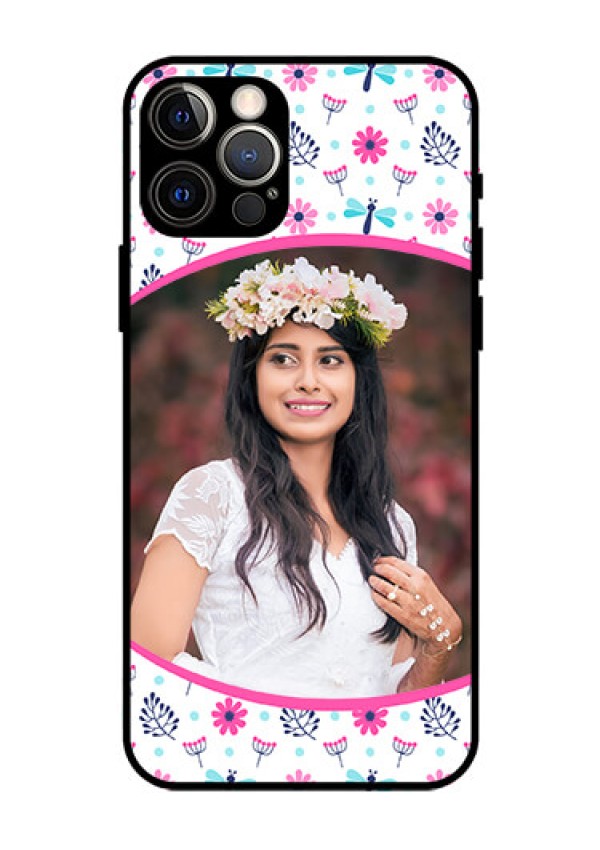 Iphone 12 Pro Photo Printing on Glass Case  - Colorful Flower Design