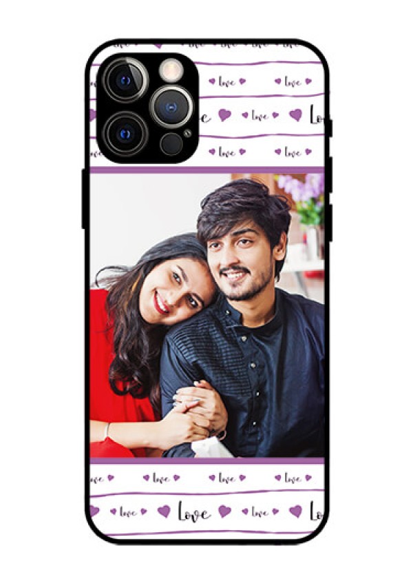 Iphone 12 Pro Custom Glass Mobile Case  - Couples Heart Design