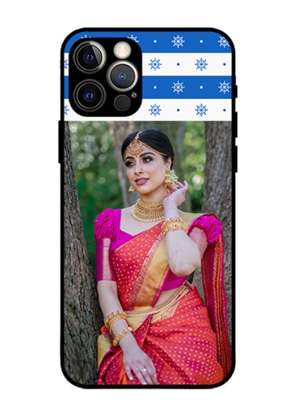 Iphone 12 Pro Photo Printing on Glass Case  - Snow Pattern Design