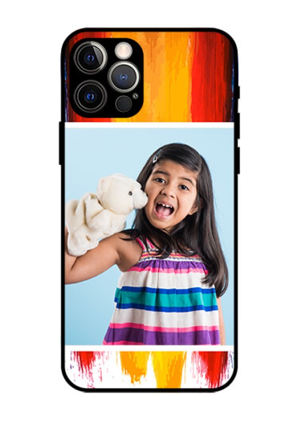 Iphone 12 Pro Personalized Glass Phone Case  - Multi Color Design