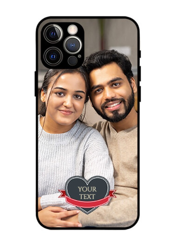 Iphone 12 Pro Custom Glass Phone Case  - Just Married Couple Design