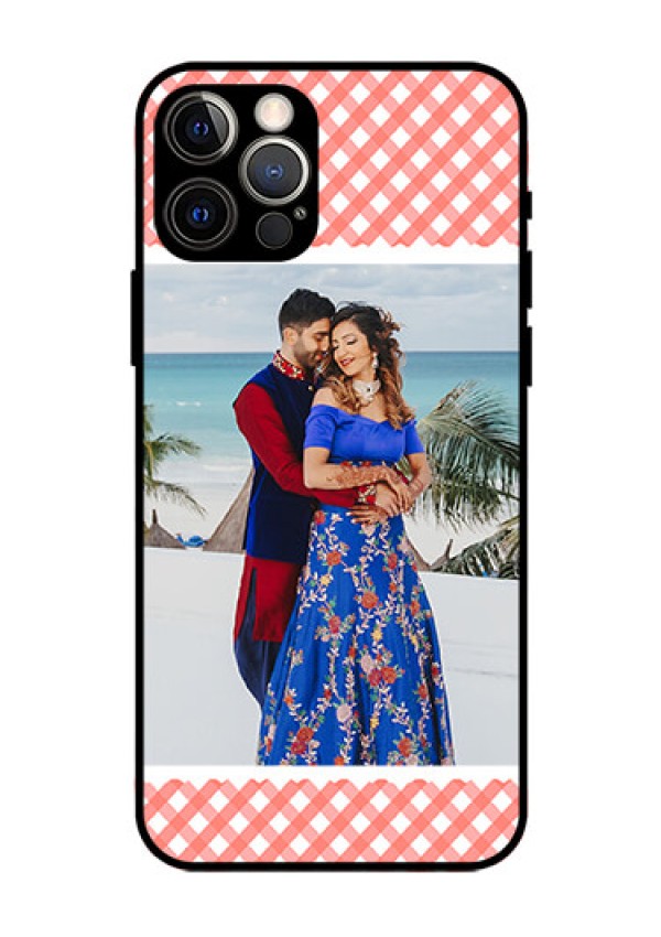 Iphone 12 Pro Personalized Glass Phone Case  - Pink Pattern Design