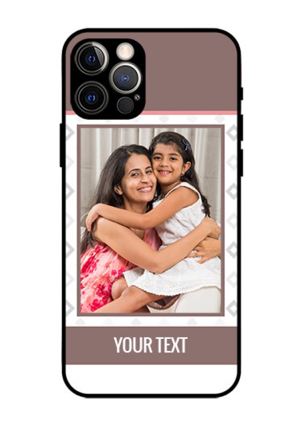 Iphone 12 Pro Photo Printing on Glass Case  - Simple Diamond Design