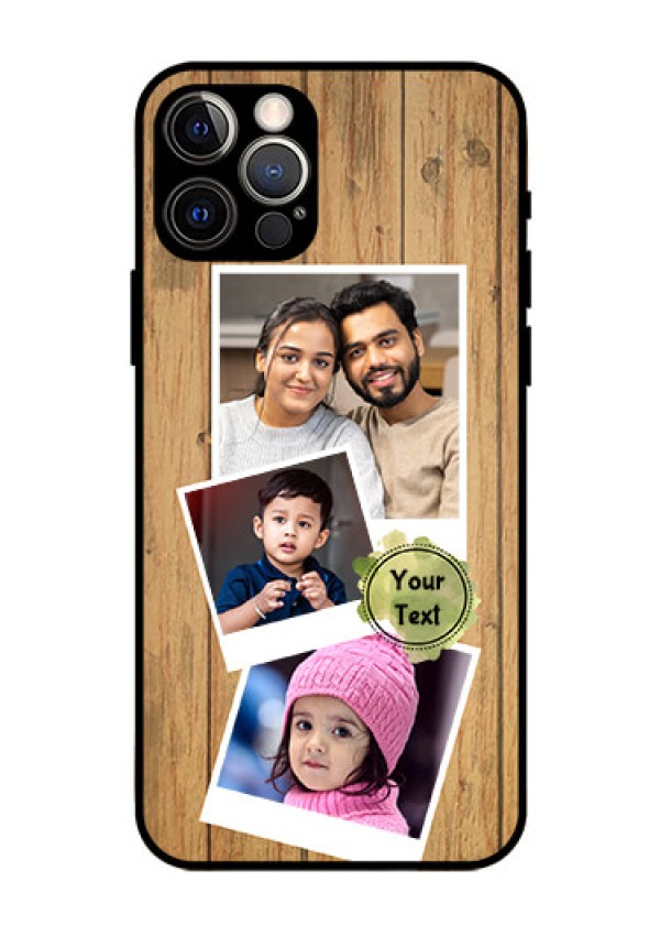 Iphone 12 Pro Custom Glass Phone Case  - Wooden Texture Design