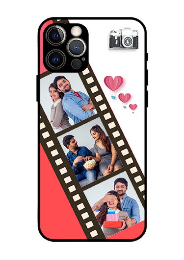 Iphone 12 Pro Personalized Glass Phone Case  - 3 Image Holder with Film Reel