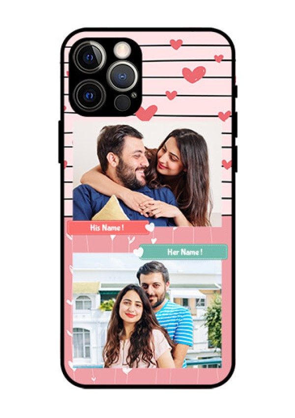 Iphone 12 Pro Custom Glass Mobile Case  - Photo with Heart Design