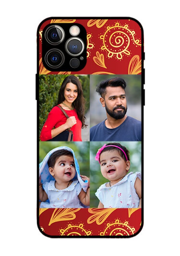 Iphone 12 Pro Photo Printing on Glass Case  - 4 Image Traditional Design