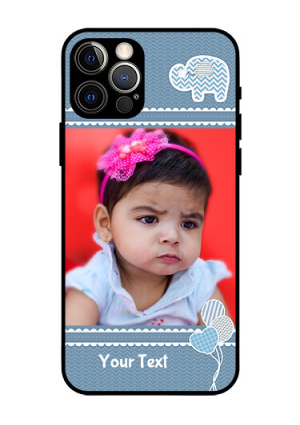 Iphone 12 Pro Photo Printing on Glass Case  - with Kids Pattern Design