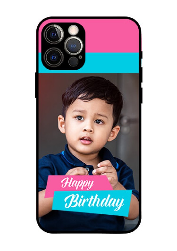 Iphone 12 Pro Personalized Glass Phone Case  - Image Holder with 2 Color Design