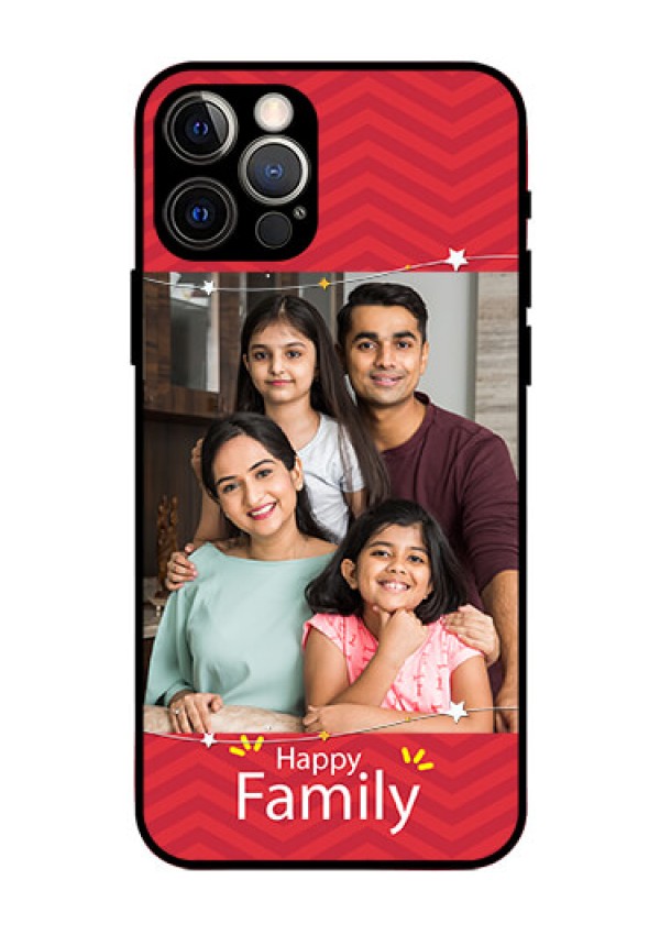 Iphone 12 Pro Personalized Glass Phone Case  - Happy Family Design