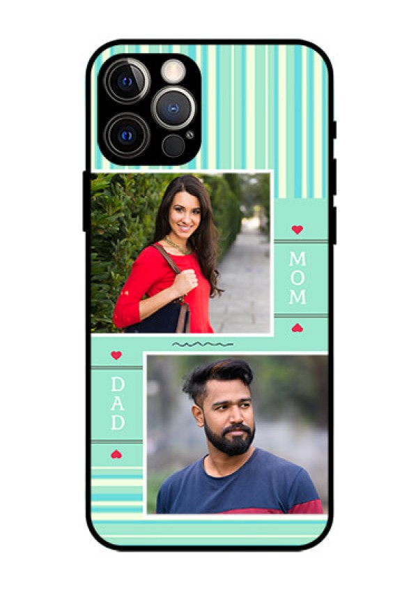 Iphone 12 Pro Custom Glass Phone Case  - Mom & Dad Pic Design